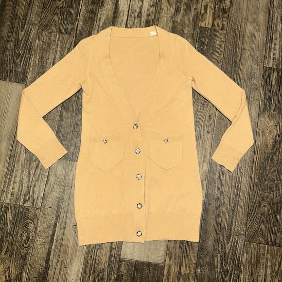 Anthropologie Sweaters - Anthropologie Cashmere Cardigan Sweater Long Pockets Brown Medium M